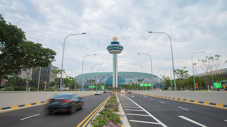 carretera de acceso al aeropuerto de Changi