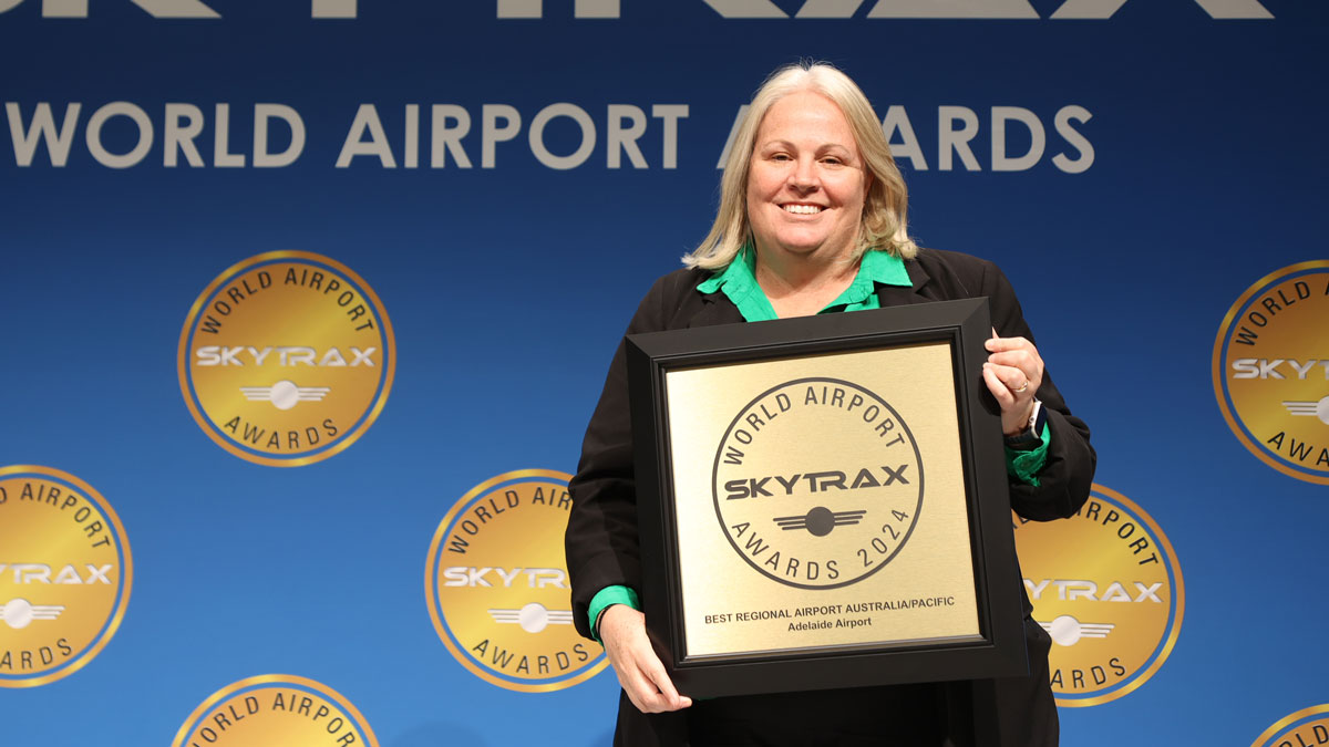 el aeropuerto de Adelaida recibe el premio al mejor aeropuerto regional de Australia y el Pacífico
