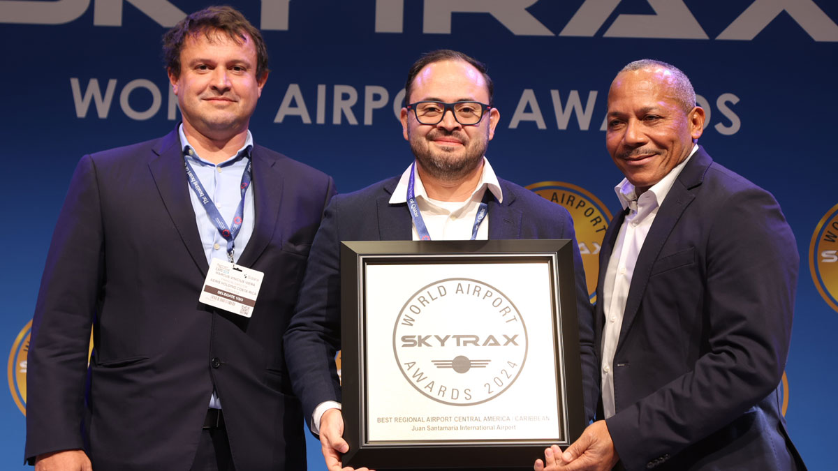 el Aeropuerto Internacional Juan Santamaría gana el premio al Mejor Aeropuerto Regional de América Latina y el Caribe